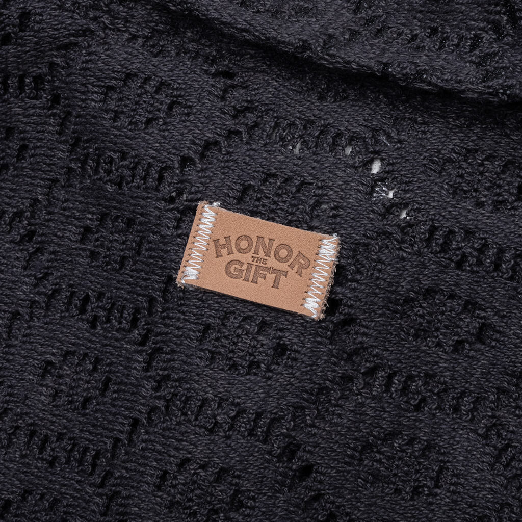 Crochet Button Up Black