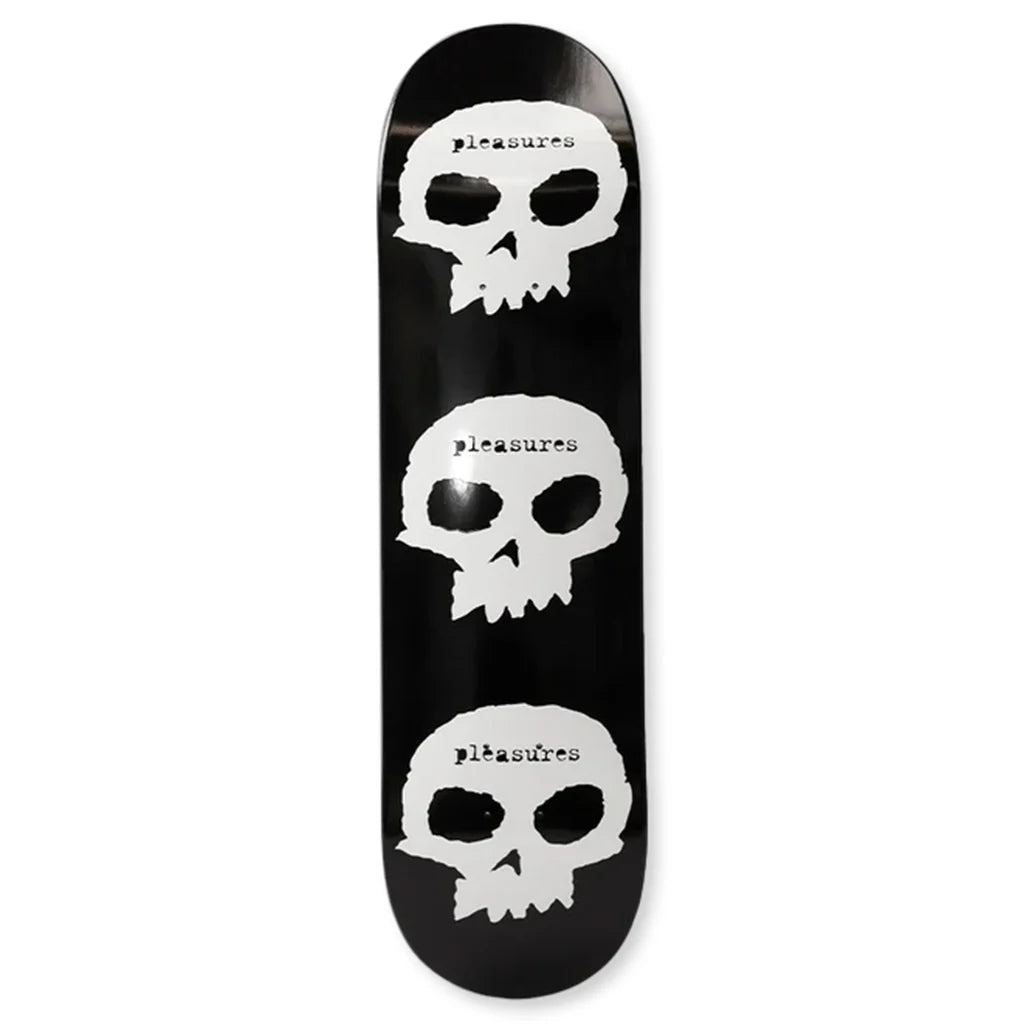 Pleasures x Zero Skulls Skate Deck Black