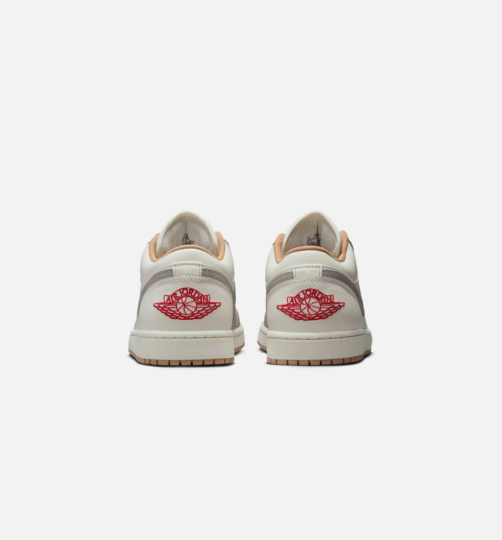 Air Jordan 1 Low Mens Lifestyle Shoe Sail Fire Red College Grey Hemp