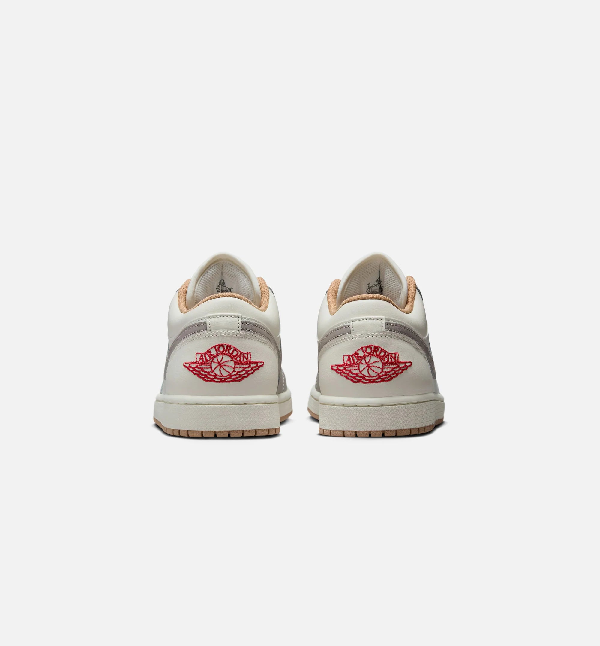 Air Jordan 1 Low Mens Lifestyle Shoe Sail Fire Red College Grey Hemp