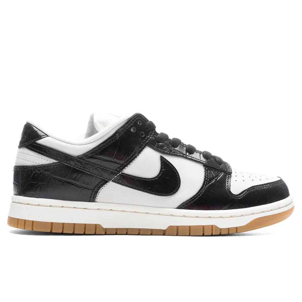 Womens Dunk Low LX Black Croc Phantom Black Sail