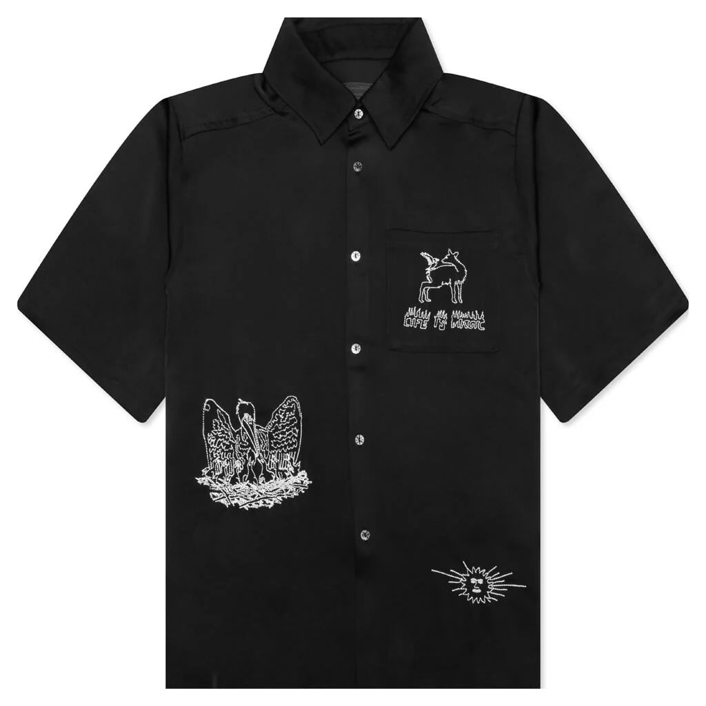 Life is Magic Button Up Black