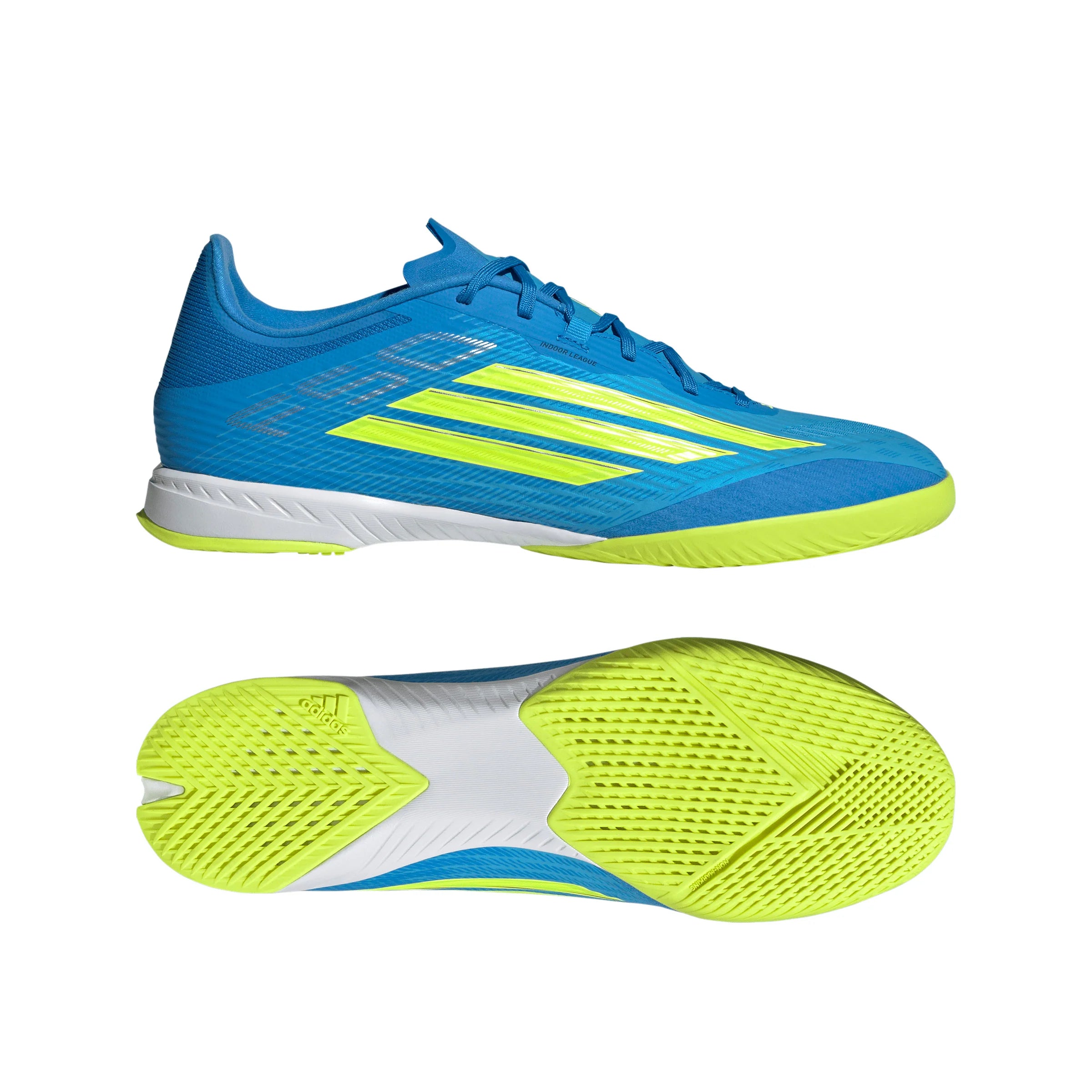 adidas F50 League IN Indoor Mens Soccer Shoes Blue Yellow Aqua