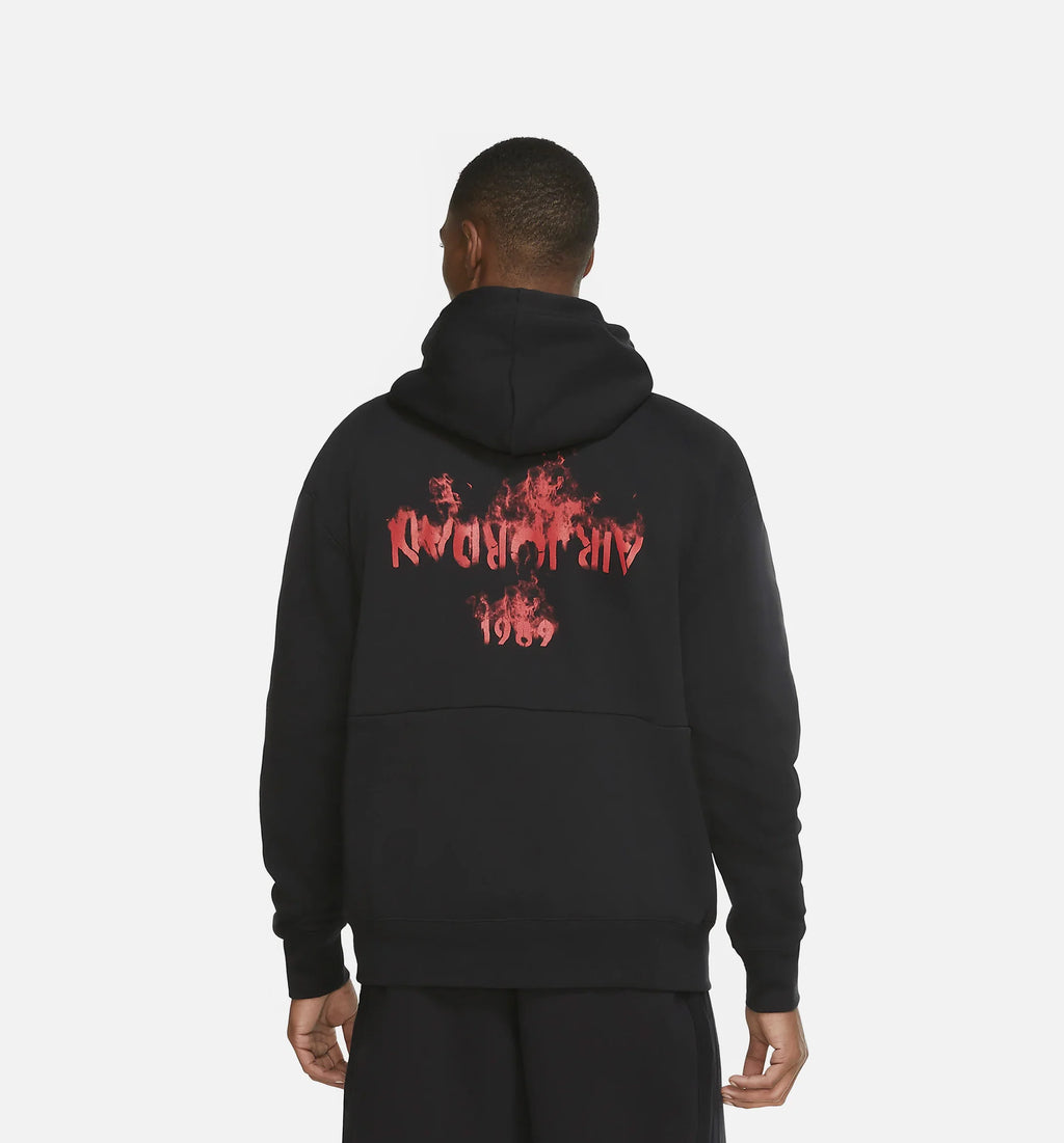 Air Jordan 4 Flc Mens Hoodie Black Red