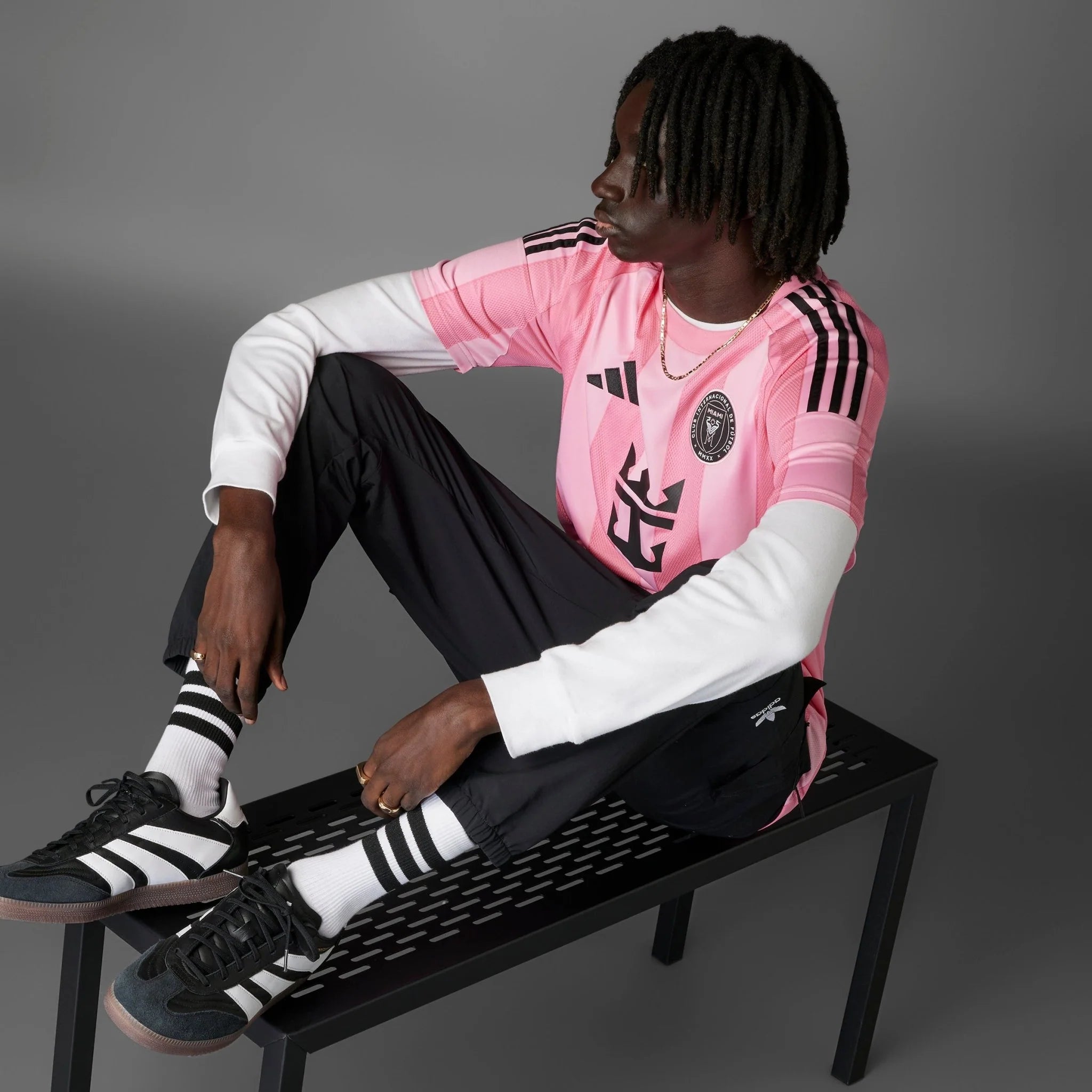 adidas Mens Inter Miami CF Home Jersey 25 26 Pink