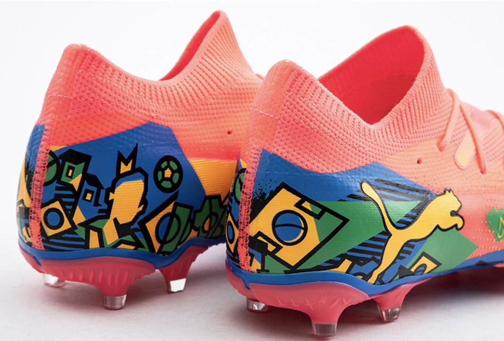 PUMA Future 7 Match Neymar JR FG AG Multi Ground Soccer Cleats Sunset Glow Black