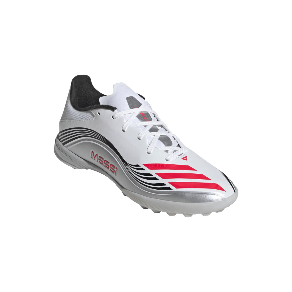 adidas F50 Messi League Turf Soccer Cleats White Red Silver