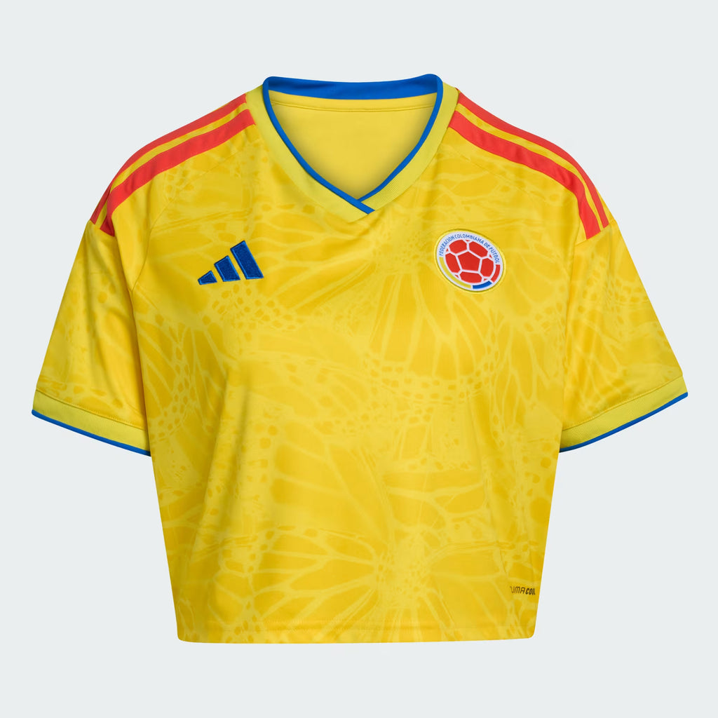 adidas Colombia Home Cropped Womens Soccer Jersey 26 Yellow