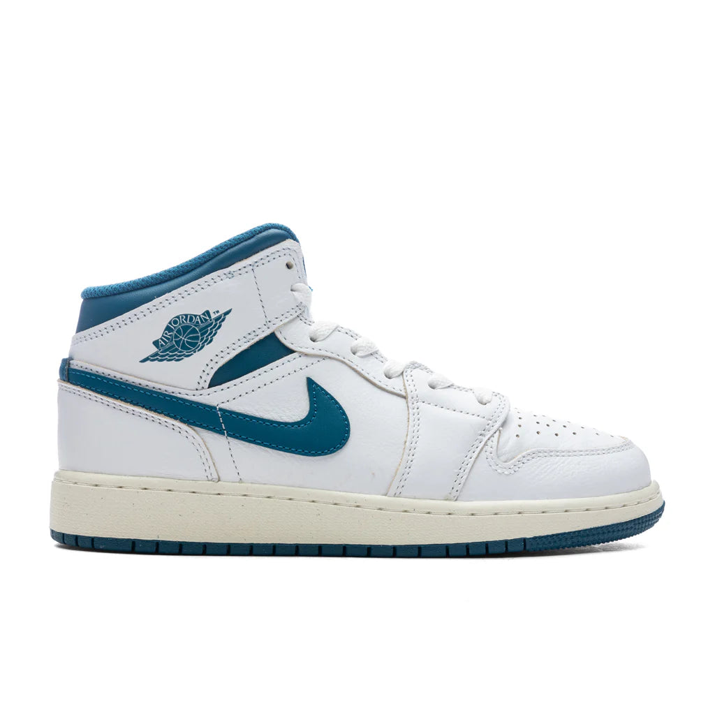 Air Jordan 1 Mid SE GS White Industrial Blue Sail