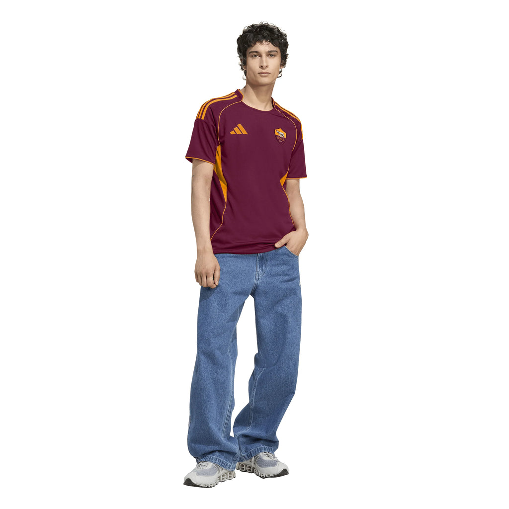 adidas Mens AS Roma Home Soccer Jersey 25 26