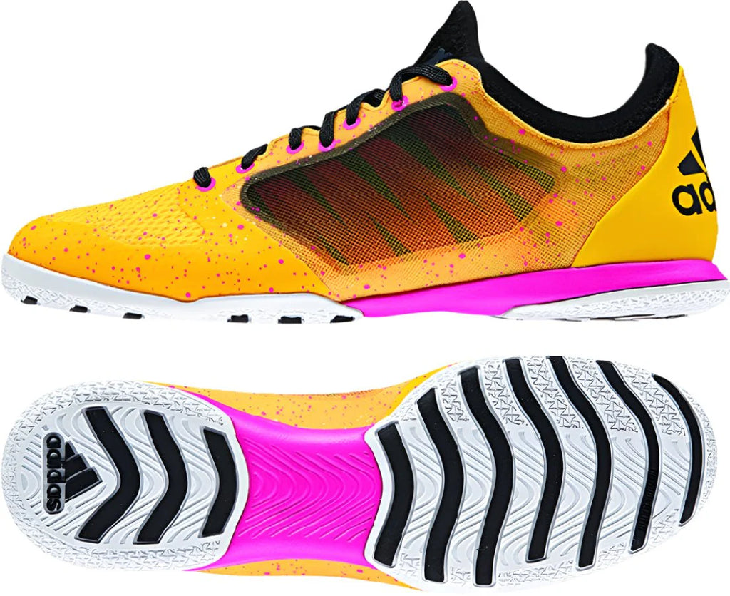 adidas X 151 Court Indoor Soccer Shoes Solar Gold Black Shock Pink