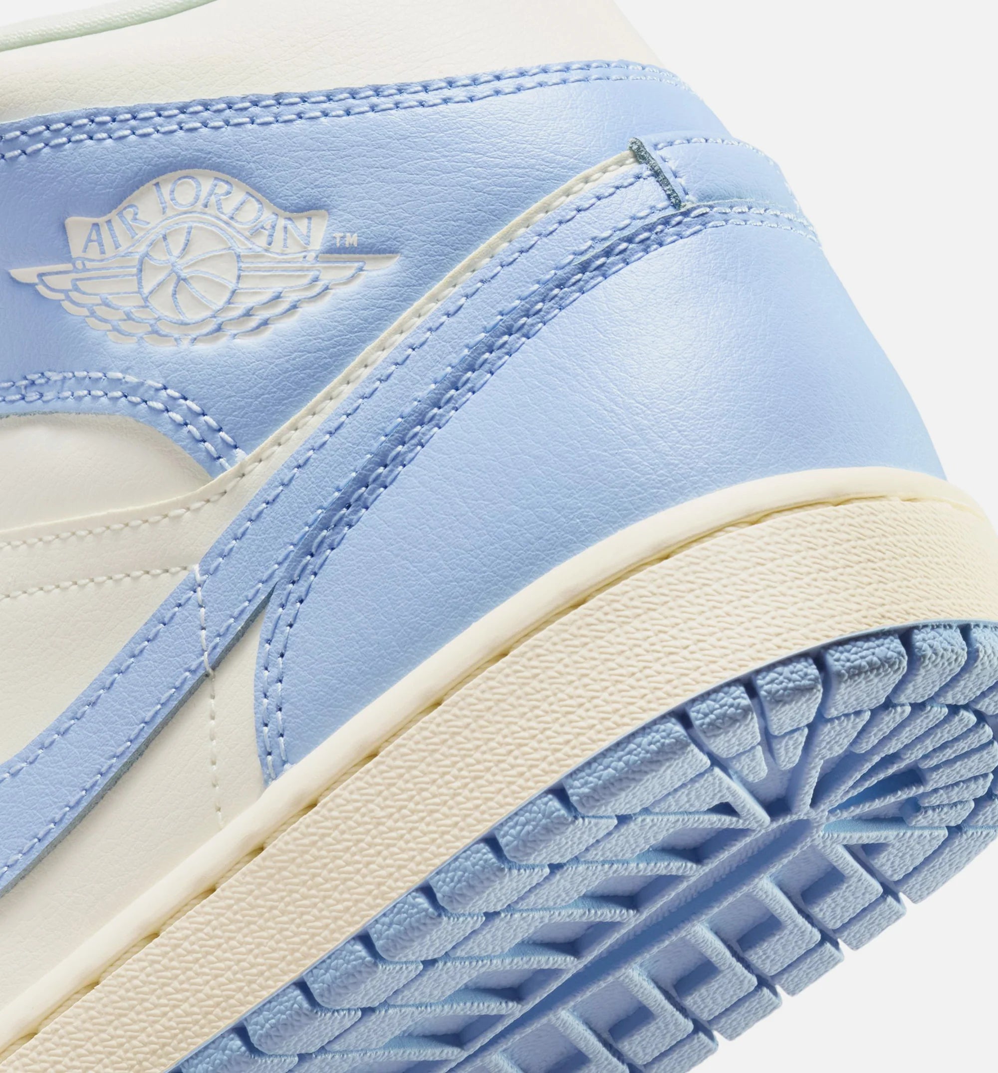 Air Jordan 1 Mid Womens Lifestyle Shoe Psychic Blue Neutral Grey Sail