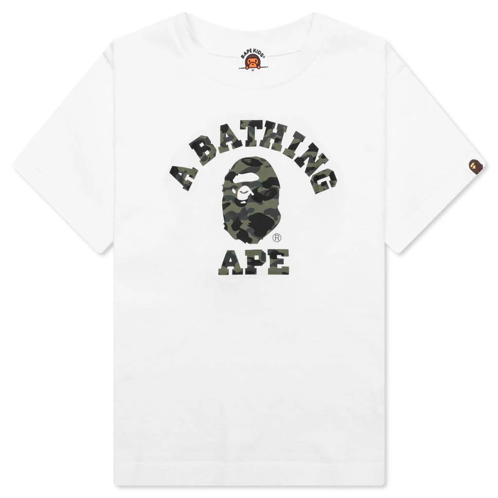1st Camo College Tee White Green
