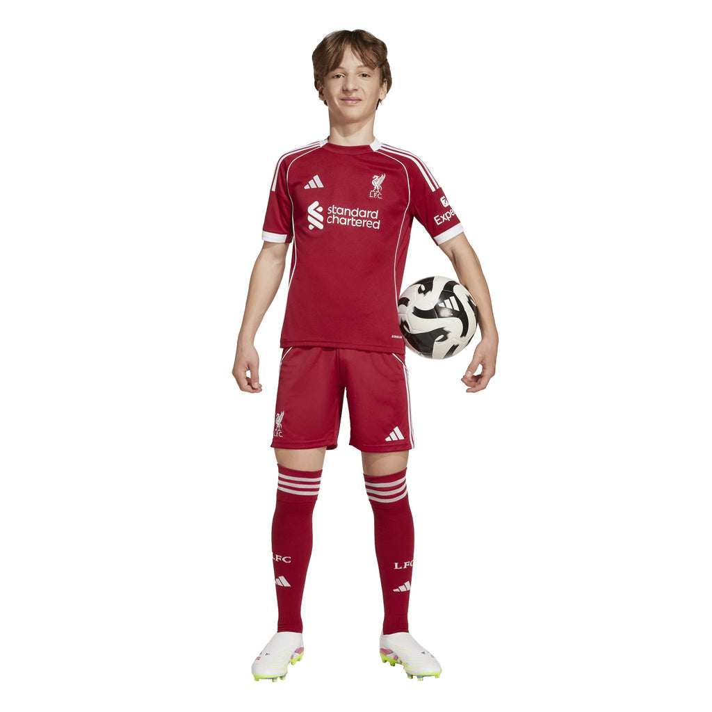 adidas Liverpool FC Home Youth Soccer Jersey 25 26 Red