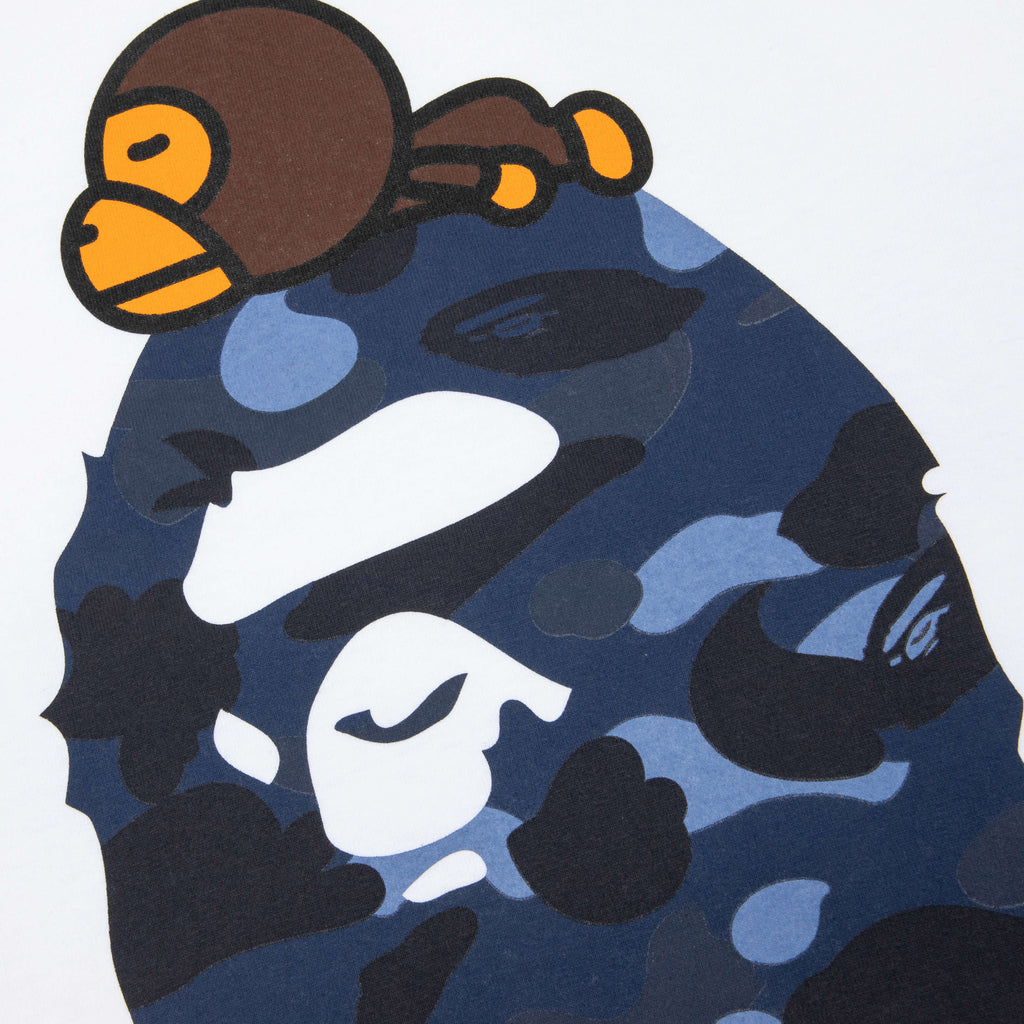 Color Camo Milo on Big Ape Tee White Navy
