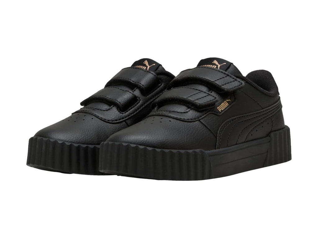 Tenis PUMA Carina 30 V Negro y Oro para Niño