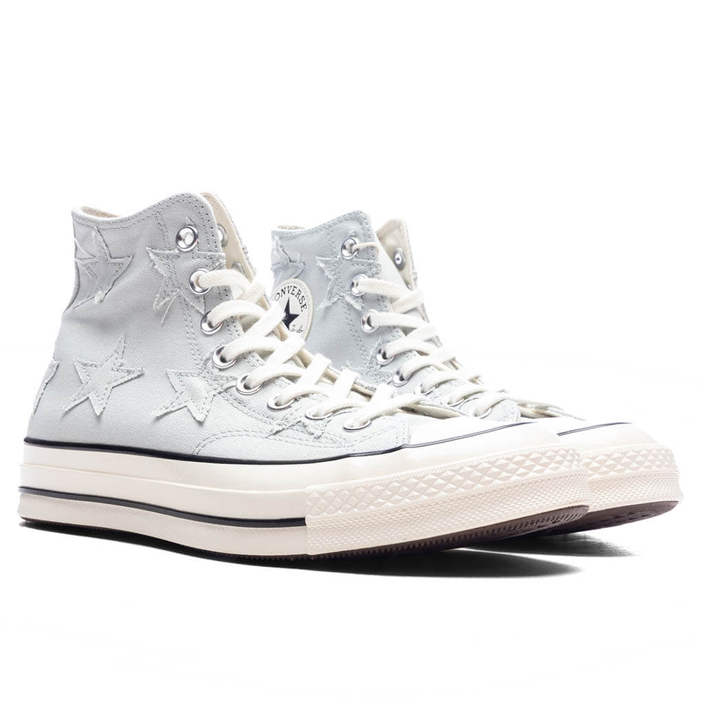 Chuck 70 Hi Rainwashed Grey Egret Black
