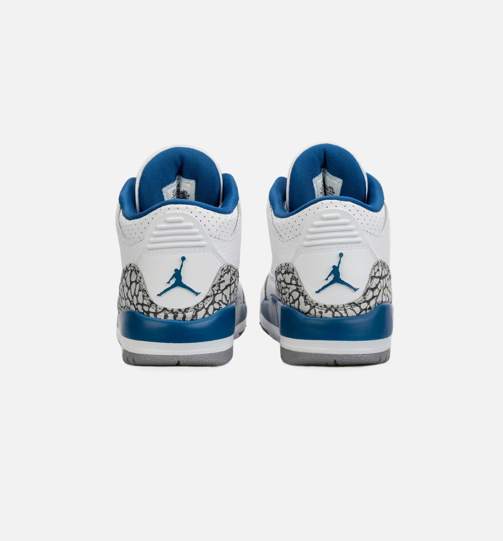 Air Jordan 3 Retro Wizards True Blue Preschool Lifestyle Shoe White Blue