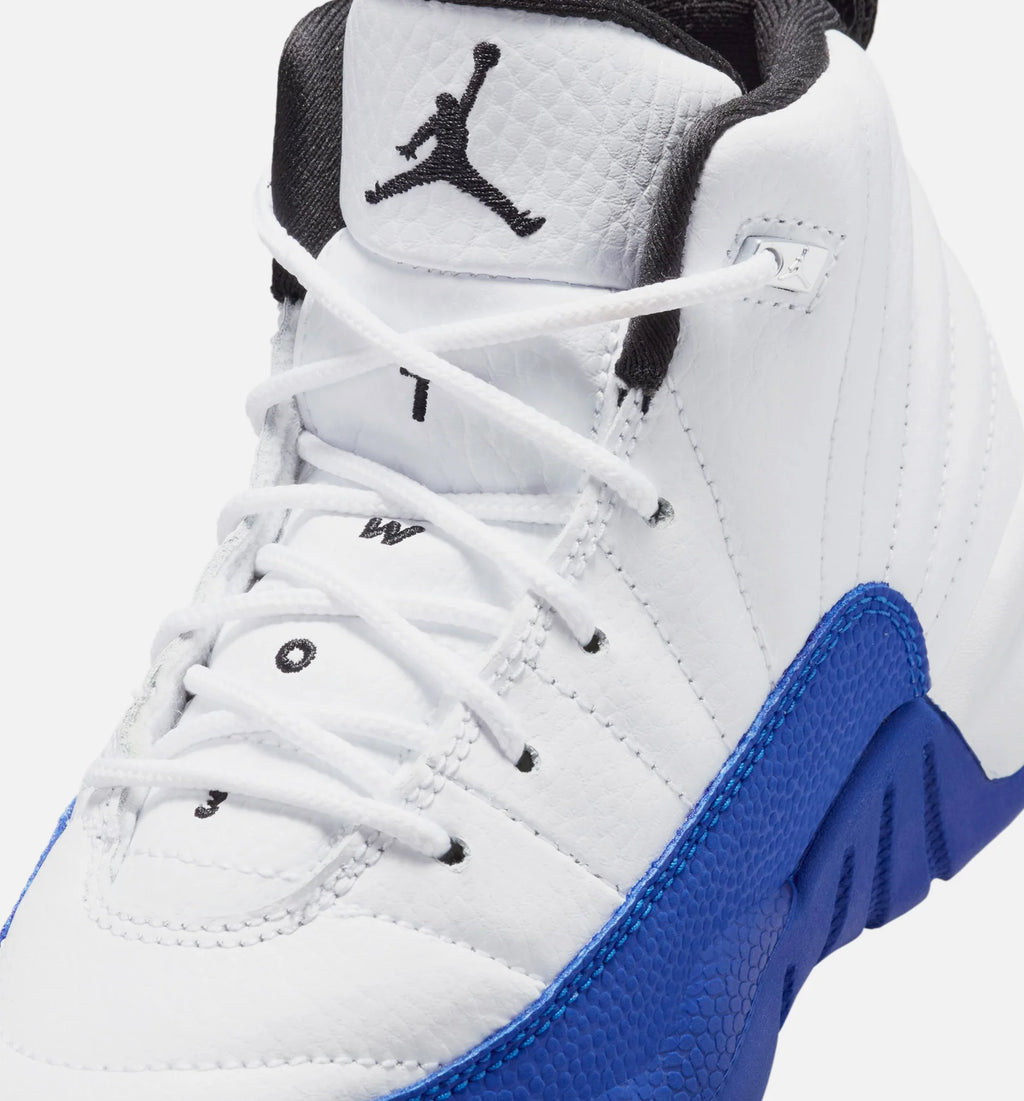 Air Jordan 12 Retro White and Game Royal Preschool Lifestyle Shoe White Black Game Royal