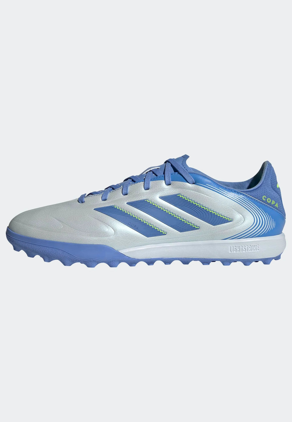 adidas Copa Pure 3 League Turf Soccer Cleats Halo Blue Blue Fusion Lucid Lemon