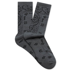 Bandana Jacquard Sock Grey Black