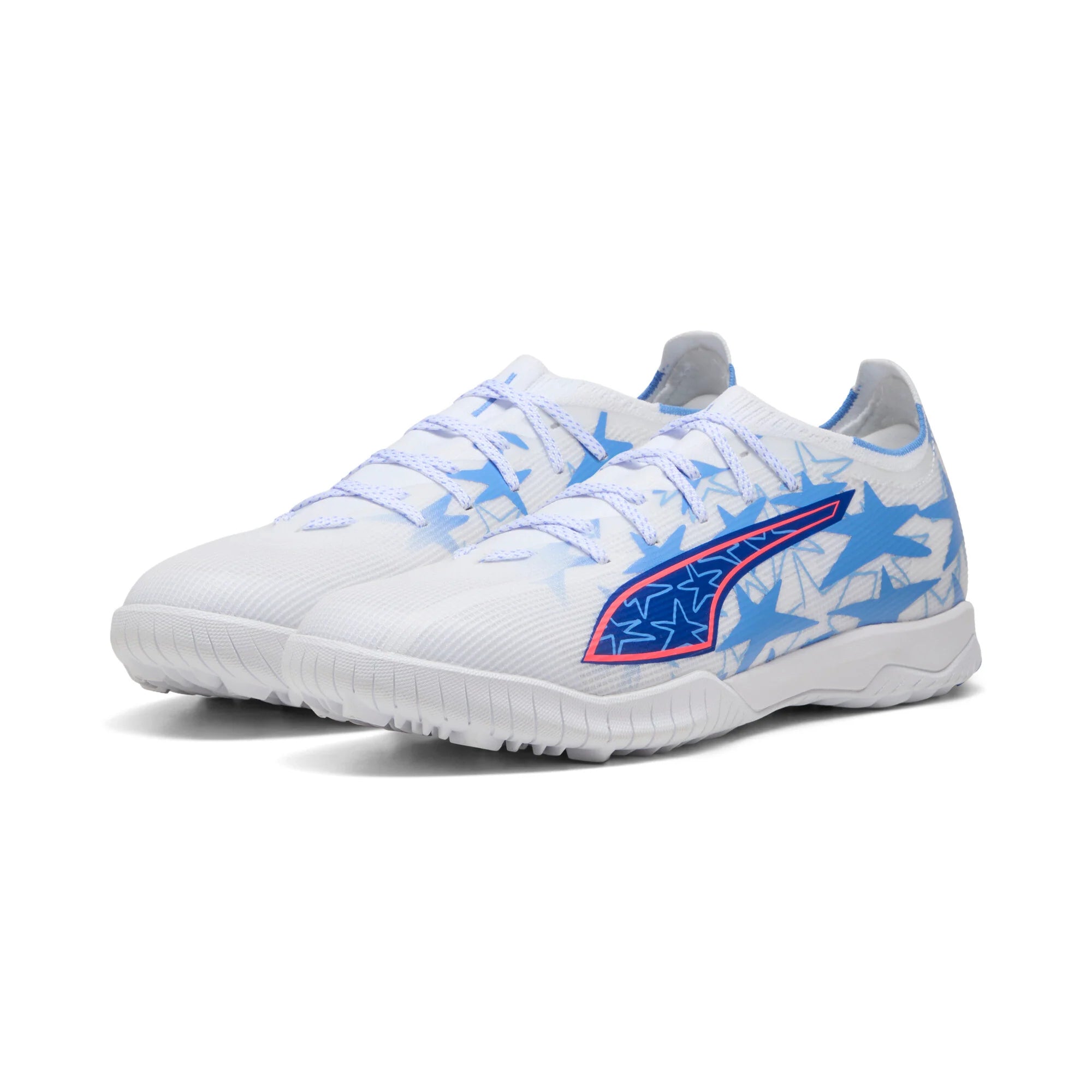 PUMA Ultra 6 Match KidSuper X CP TT Turf Mens Soccer Cleats White Pink Blue