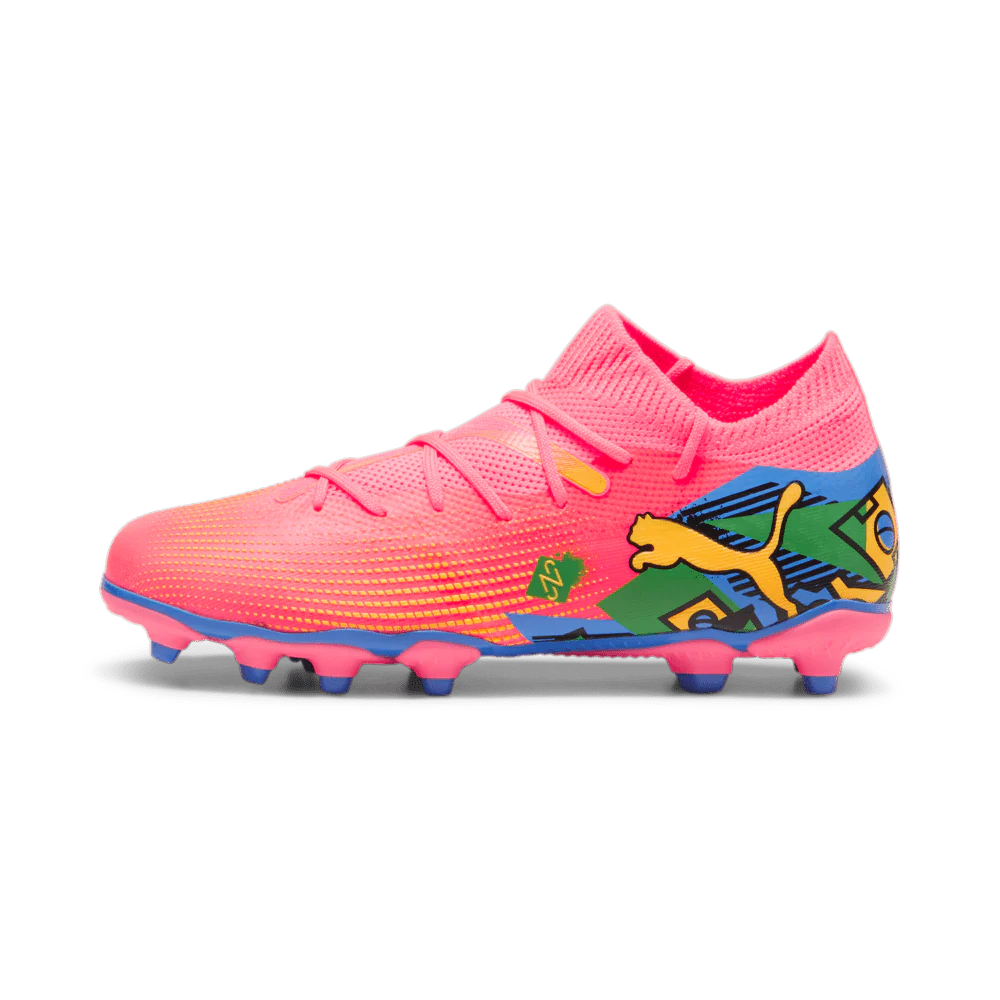 PUMA Future 7 Match Neymar JR FG AG Junior Soccer Cleats Sunset Glow Black