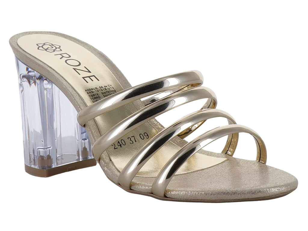 Sandalias de Tacón Dorado Roze para Mujer