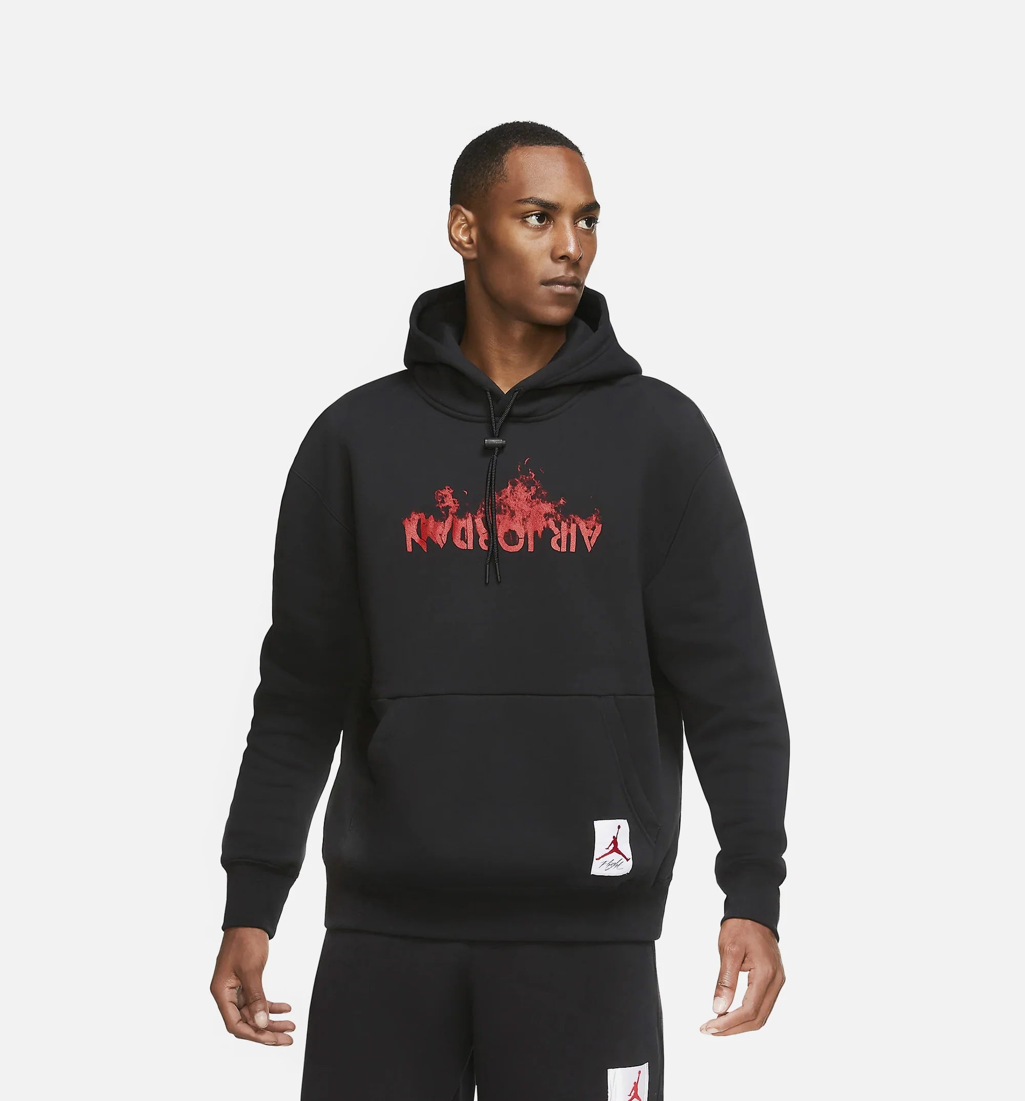 Air Jordan 4 Flc Mens Hoodie Black Red