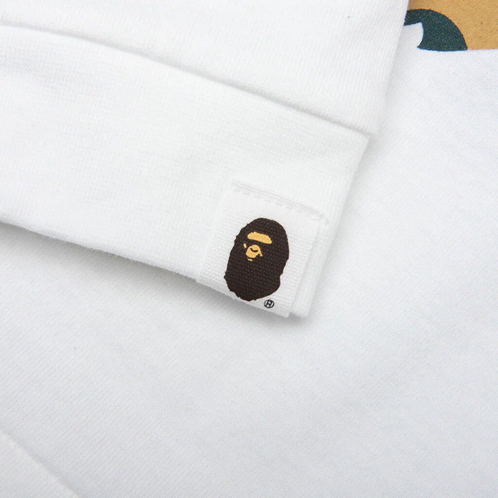 Kids 1st Camo Big Ape Head L S Tee White Yellow