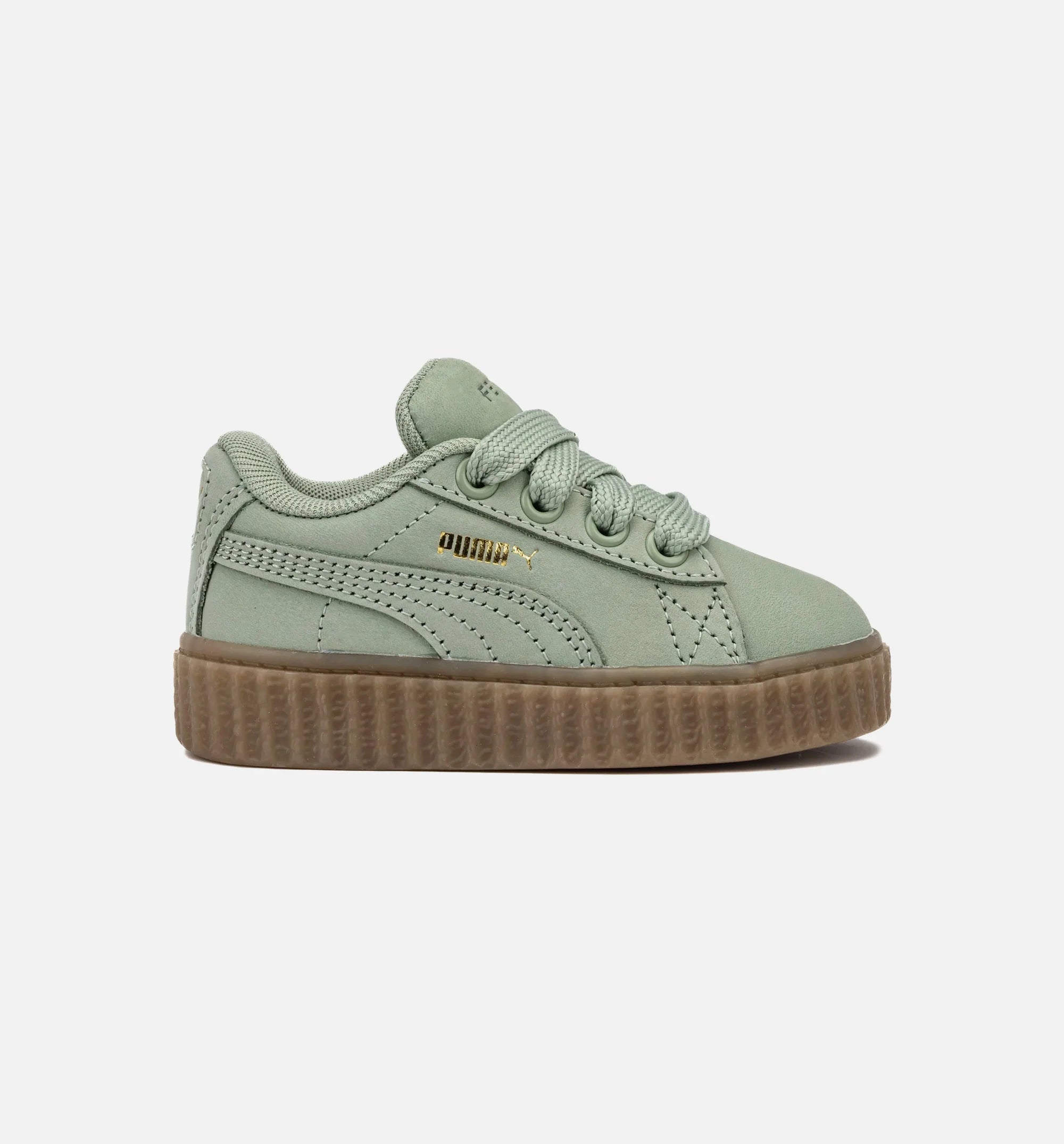 Fenty Creeper Phatty Earth Tone Infant Toddler Lifestyle Shoe Green Fog Gold Gum