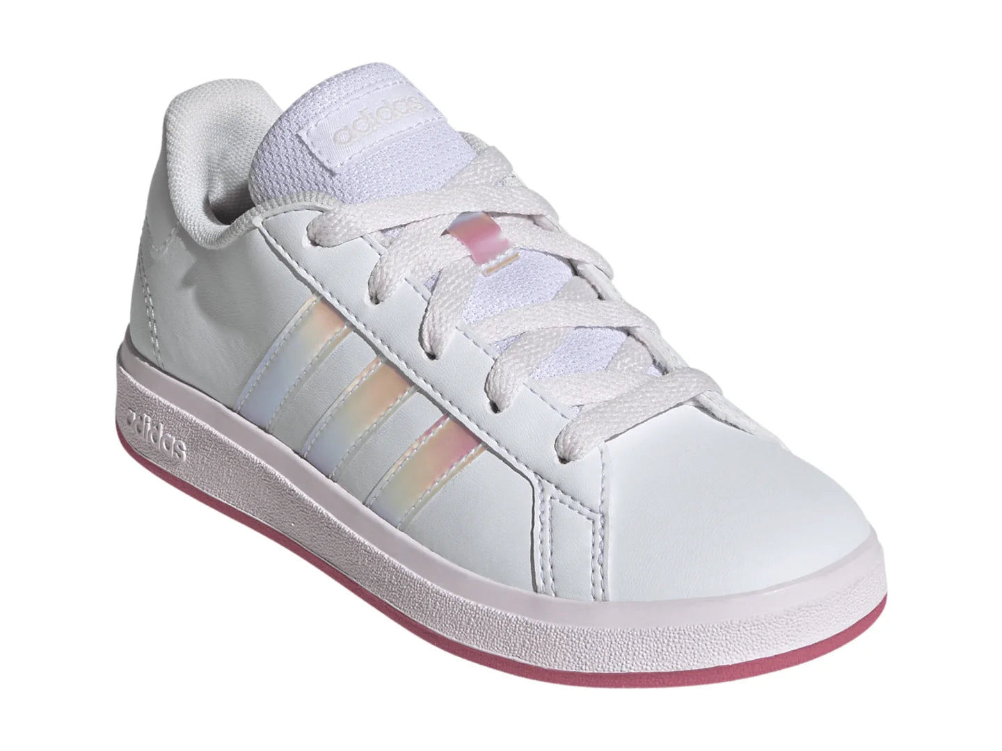 Tenis Adidas Grand Court Blanco y Rosa para Niña