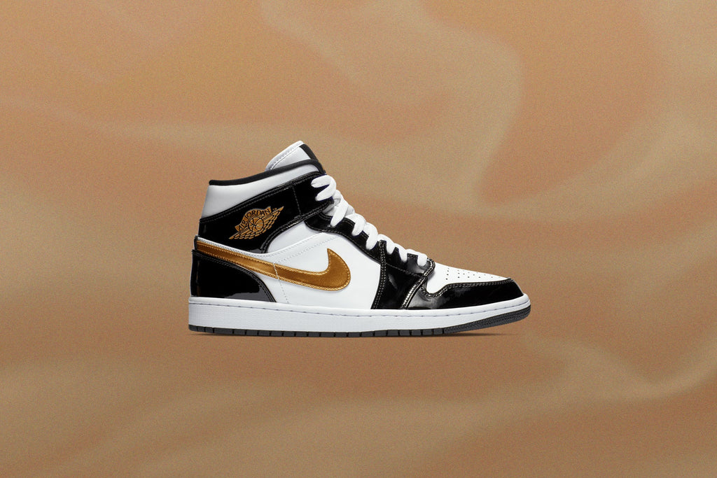 Air Jordan 1 Mid SE Black Metallic Gold White