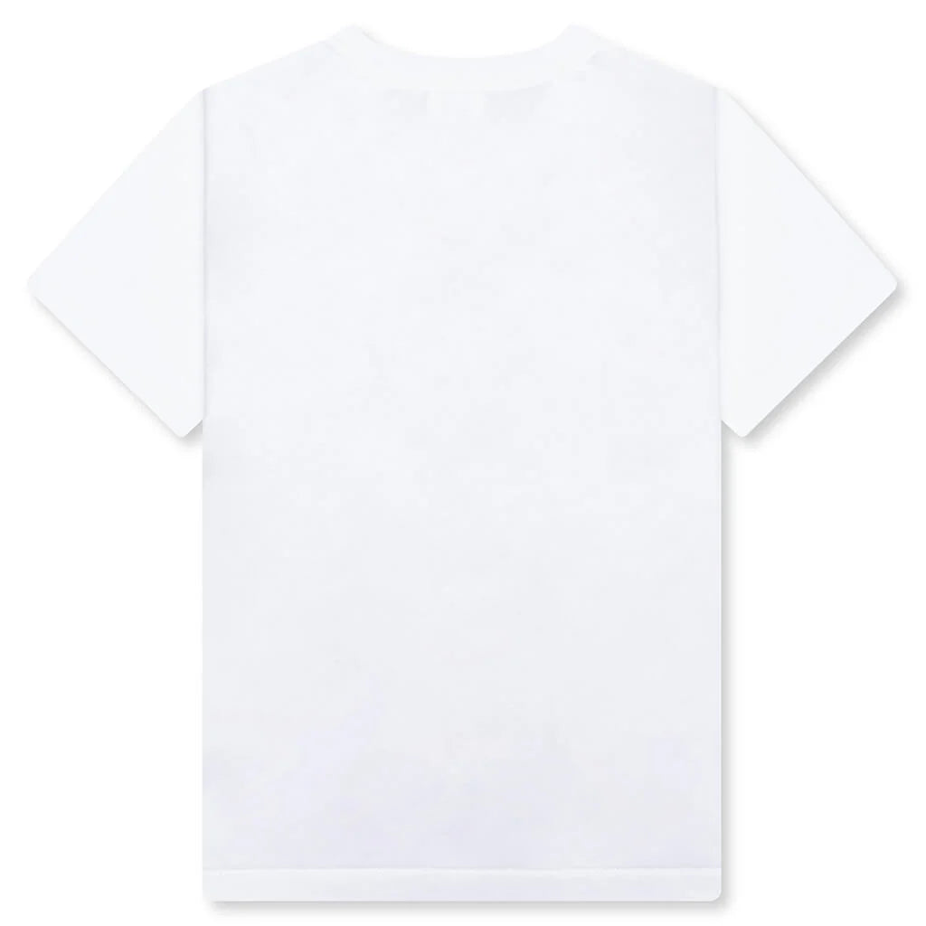 Kids ABC Camo Milo on Big Ape Tee White Green