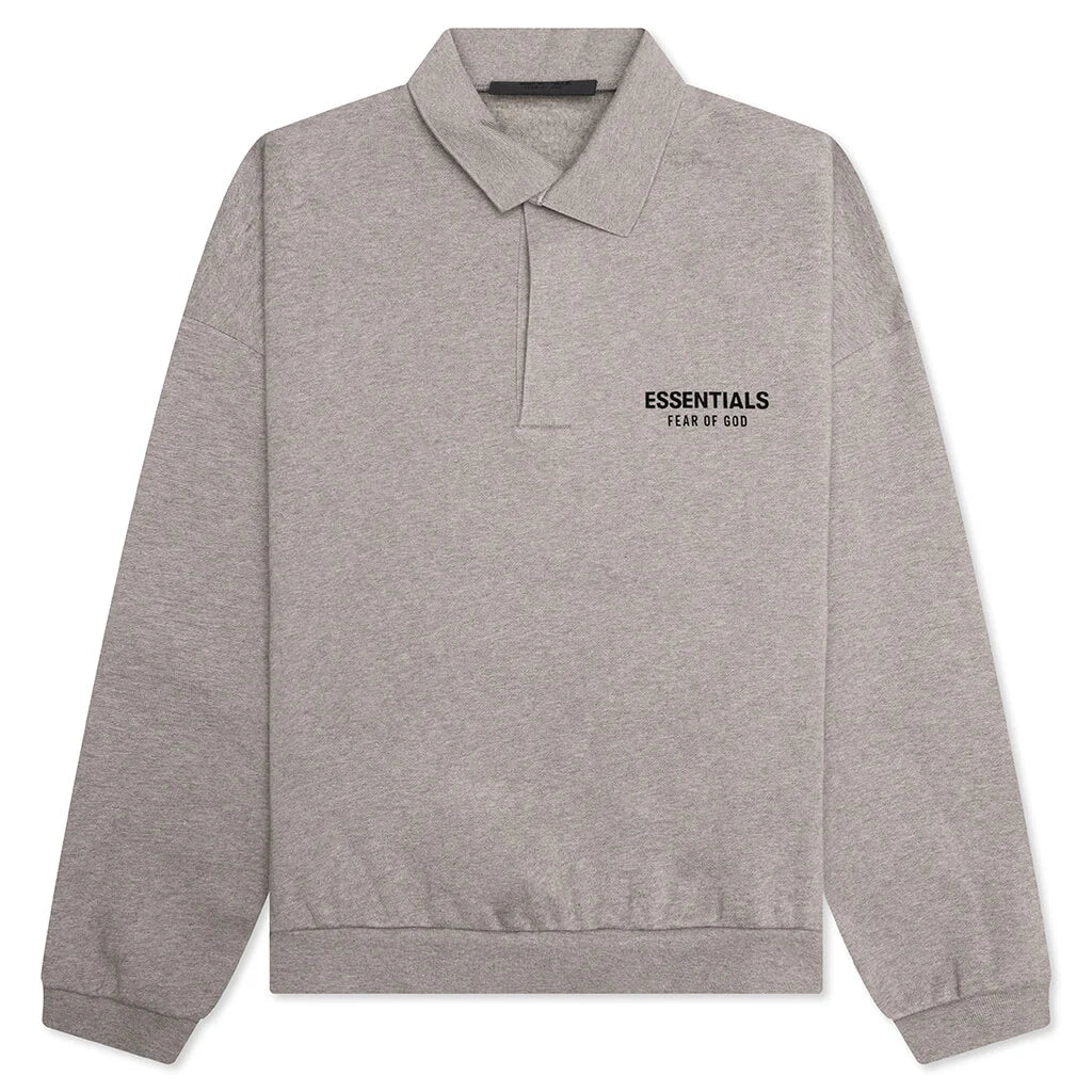 Fleece Polo Heather Gray