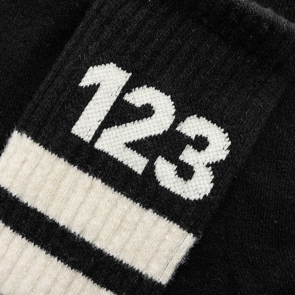 123 Socks Black White