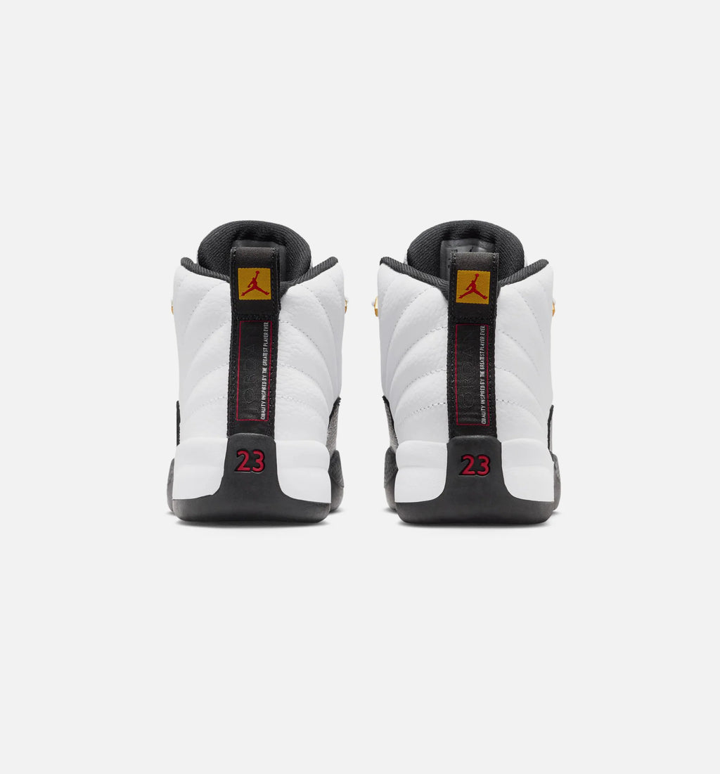 Air Jordan 12 Retro Taxi Preschool Lifestyle Shoe White Black Taxi