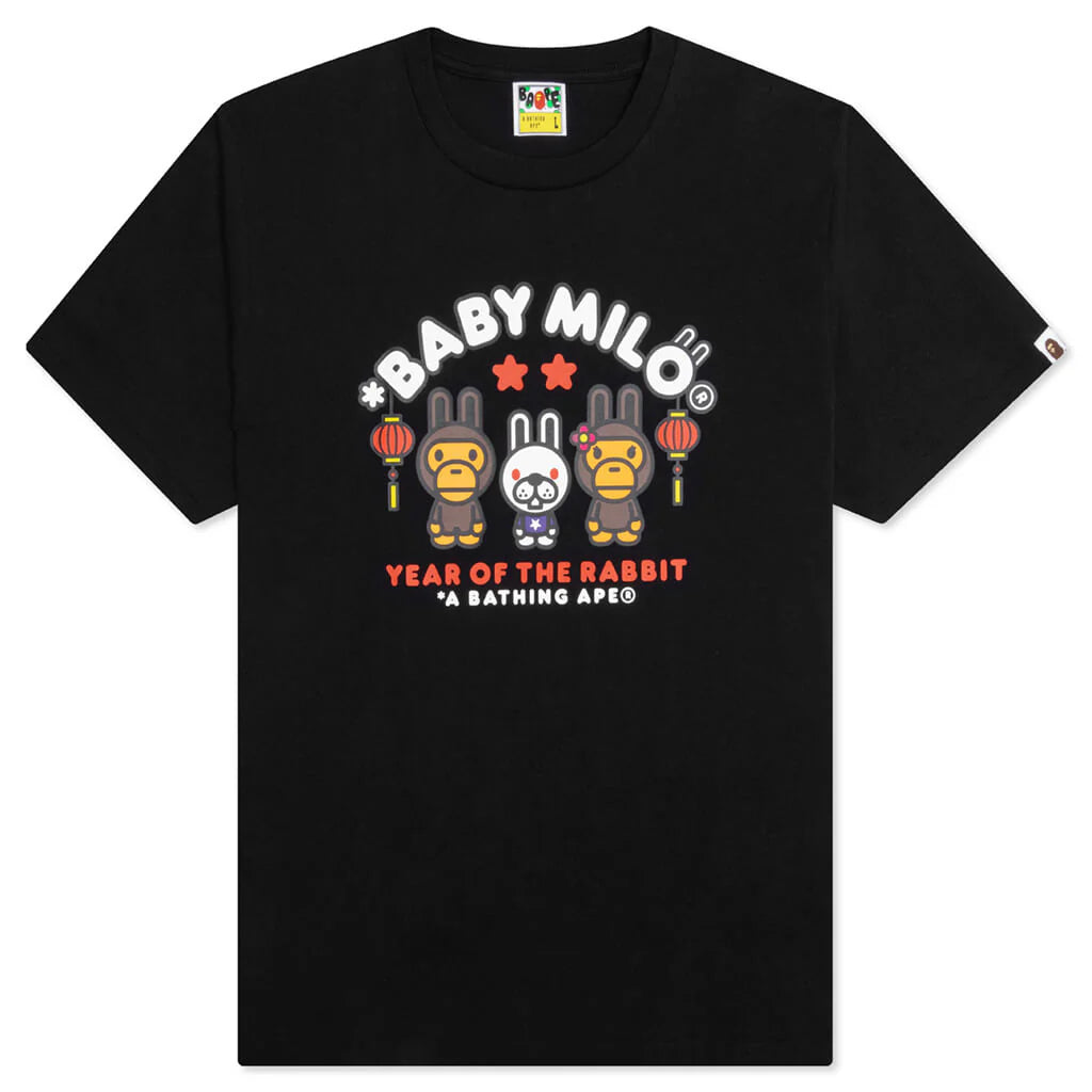 Year Of The Rabbit Baby Milo Tee Black