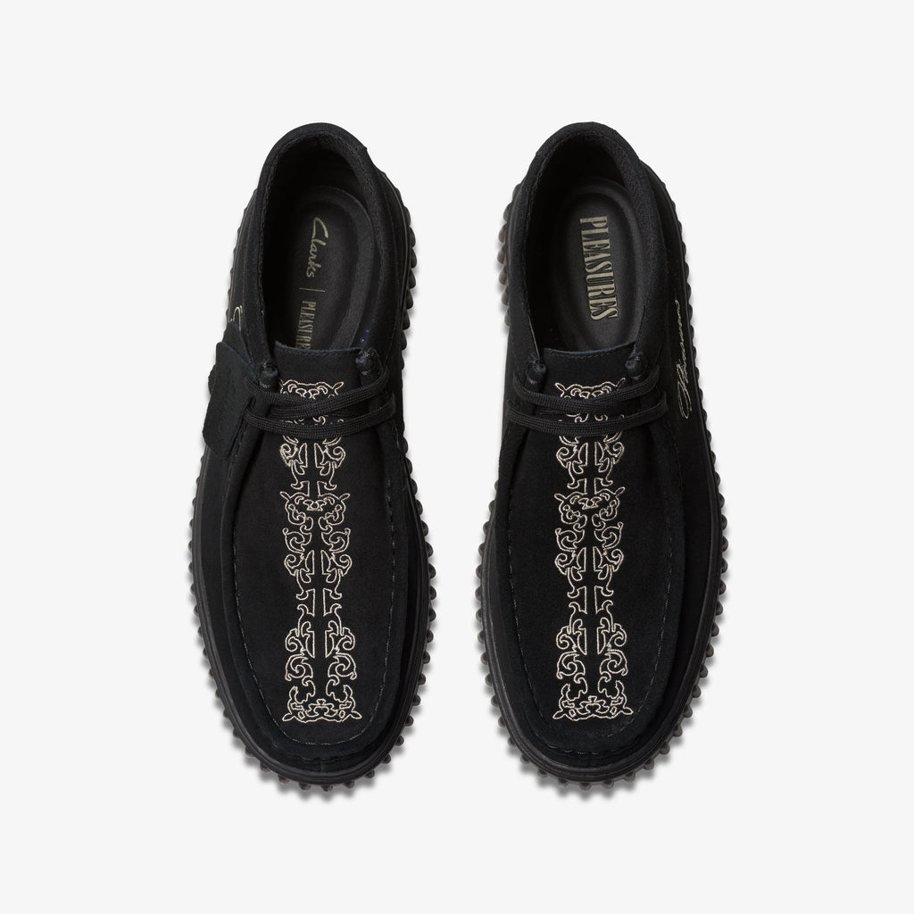 CLARKS X PLEASURES TORNHILL WOVEN BLACK SUEDE
