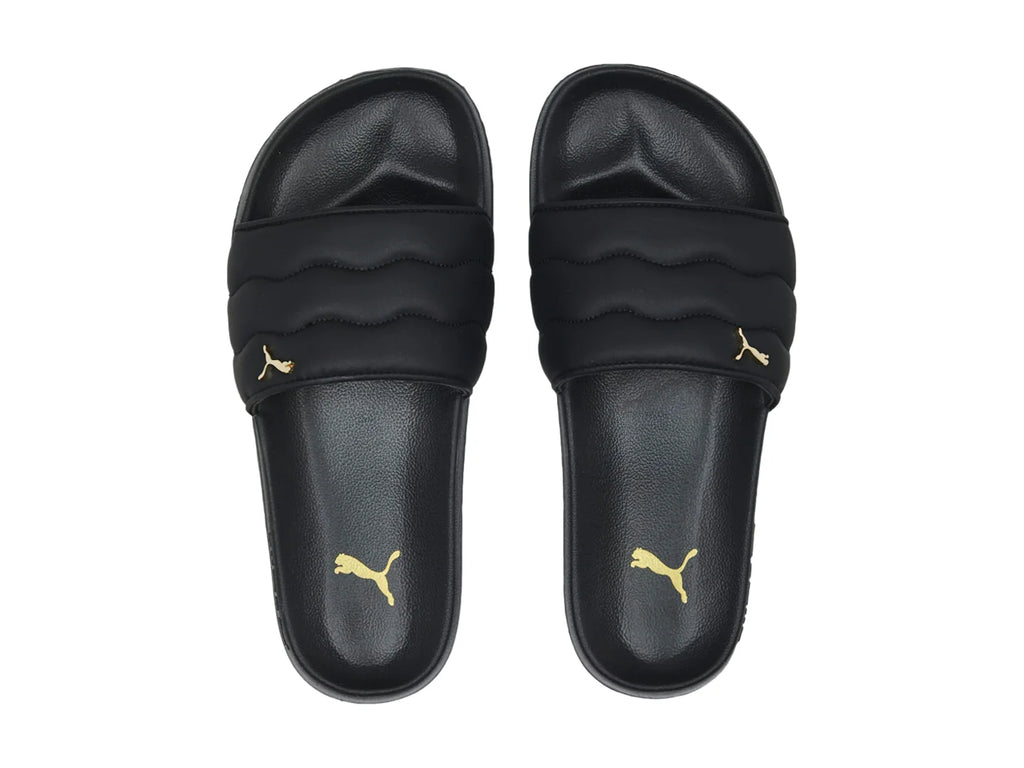 Sandalias PUMA Leadcat 20 Puffy Negro y Dorado para Mujer