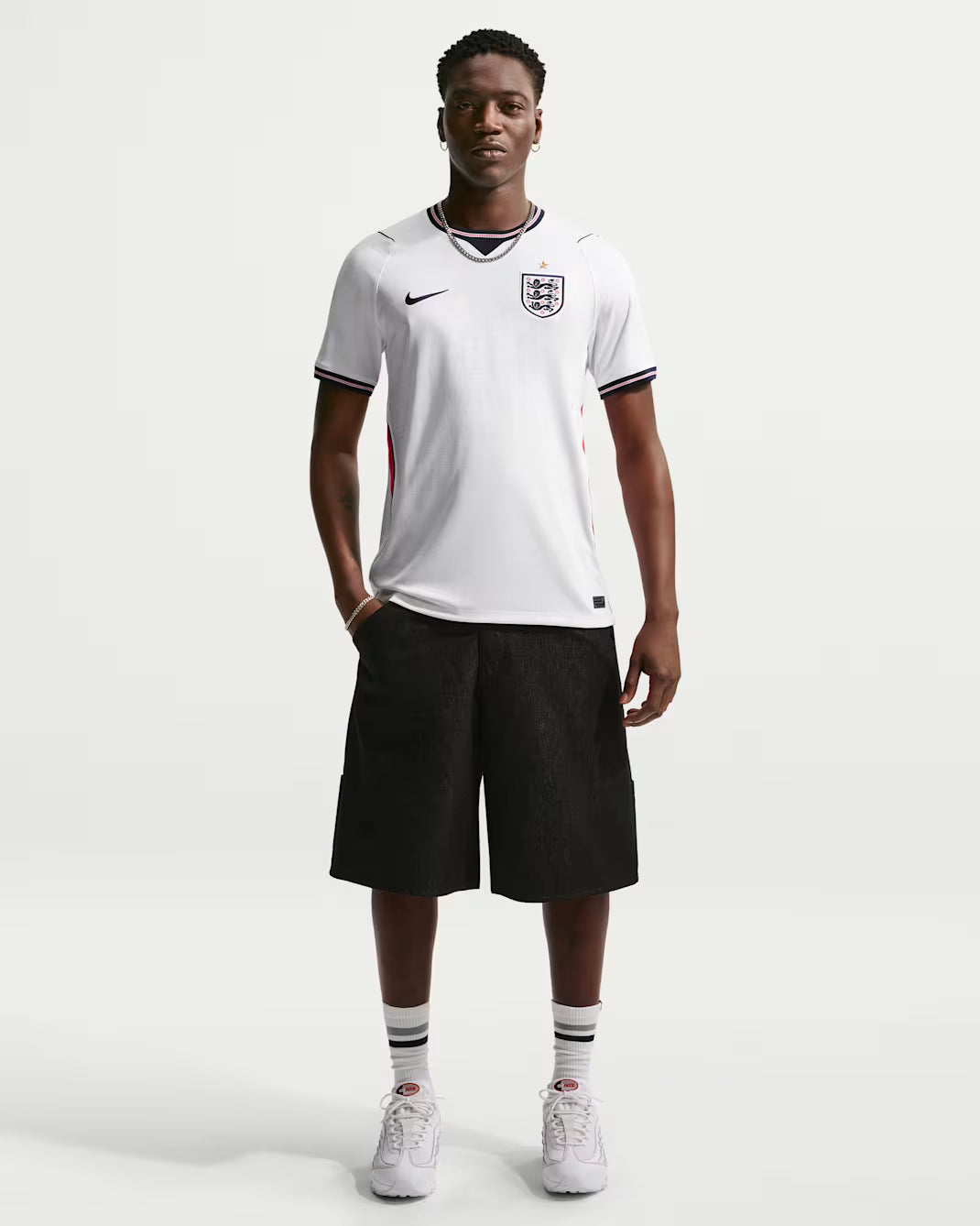 Nike England Home Mens Soccer Jersey 2026 White Speed Red Obsidian Obsidian