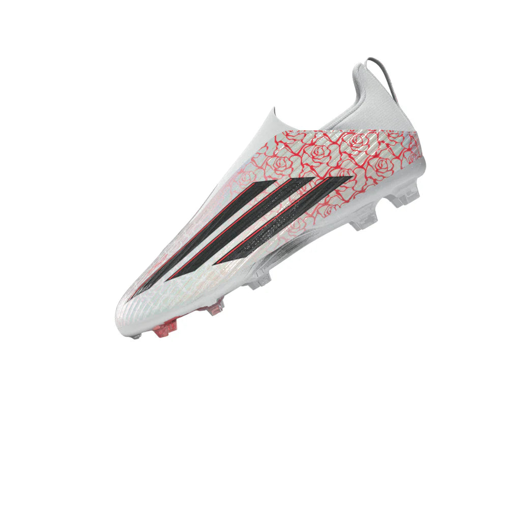 adidas F50 League Laceless FG Firm Ground Youth Soccer Cleats White Black Red
