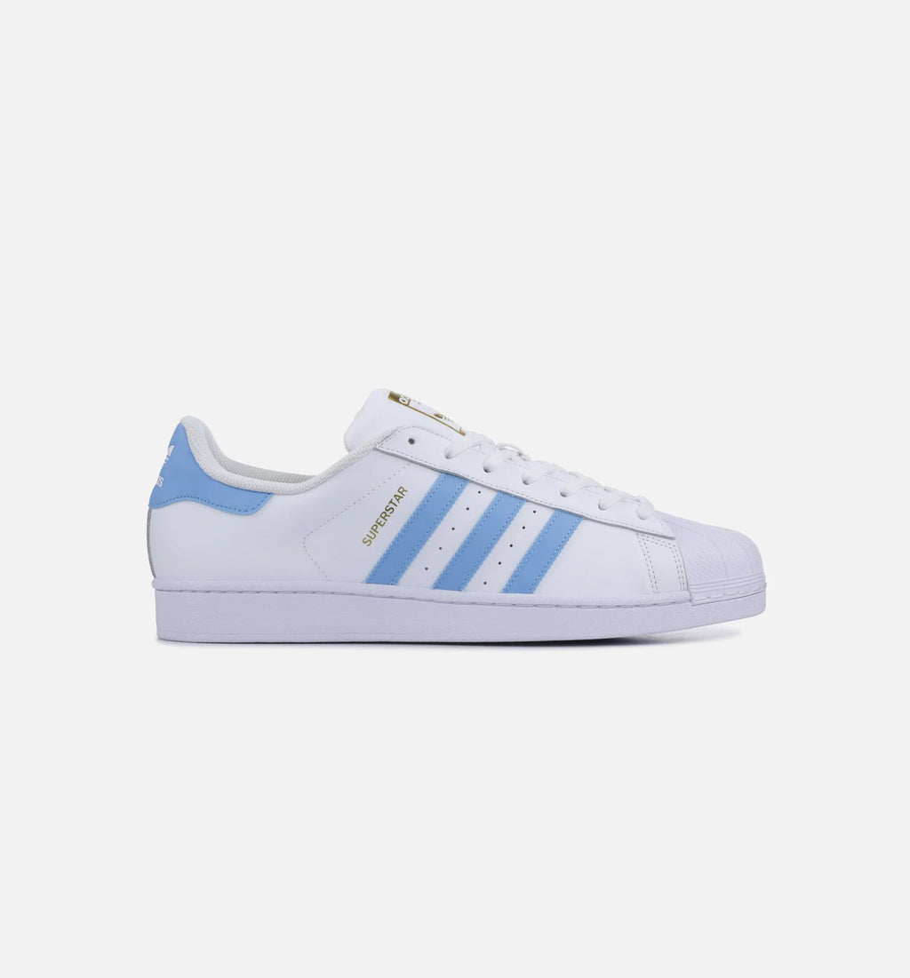 Superstar Foundation Mens White Light Blue Metallic Gold