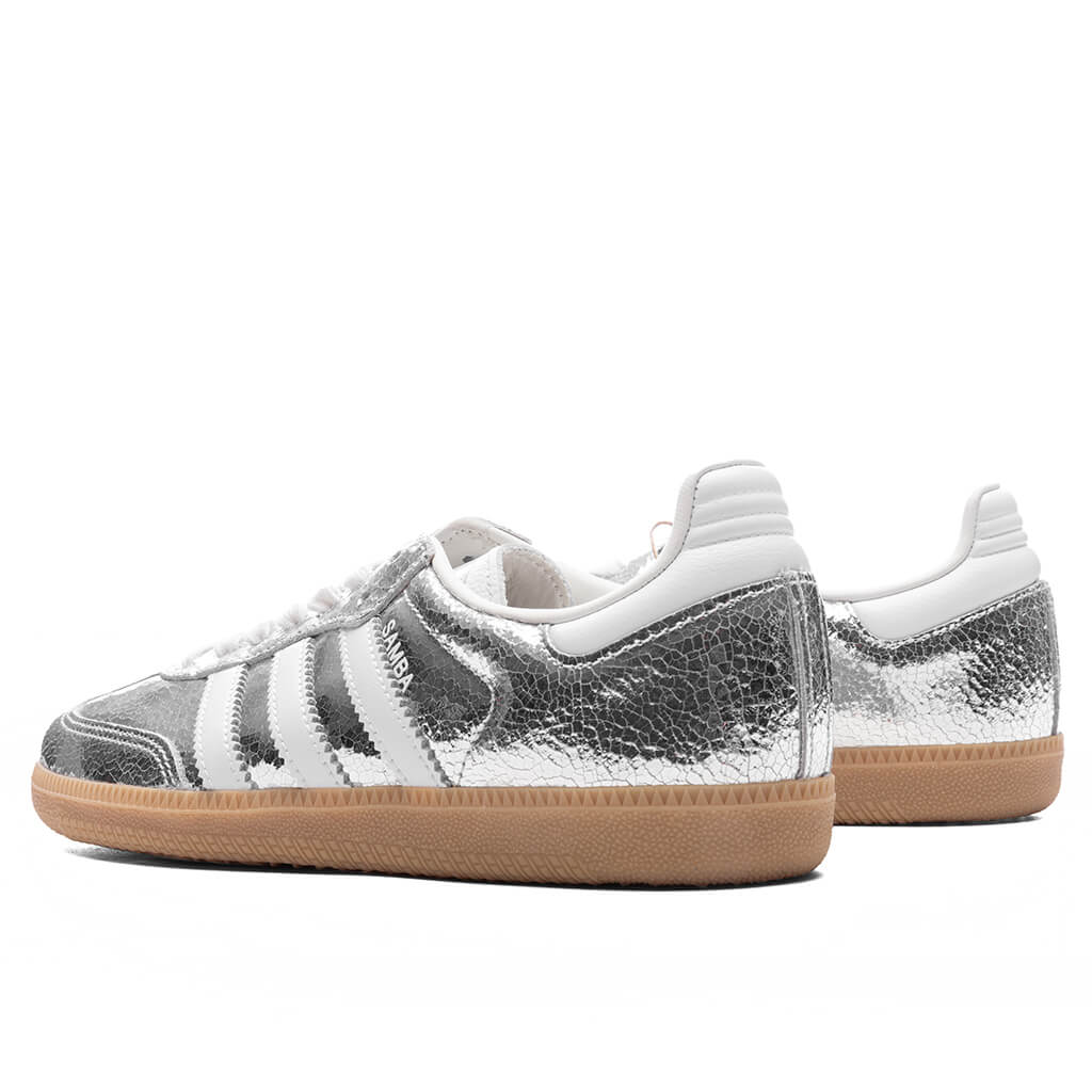 Womens Samba OG Silver Metallic Cloud White Core White