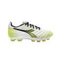 Diadora Brasil Elite GR LT LPU Youth Firm Ground Boots White Black Yellow