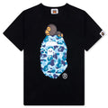 Kids ABC Camo Milo on Big Ape Tee Black Blue