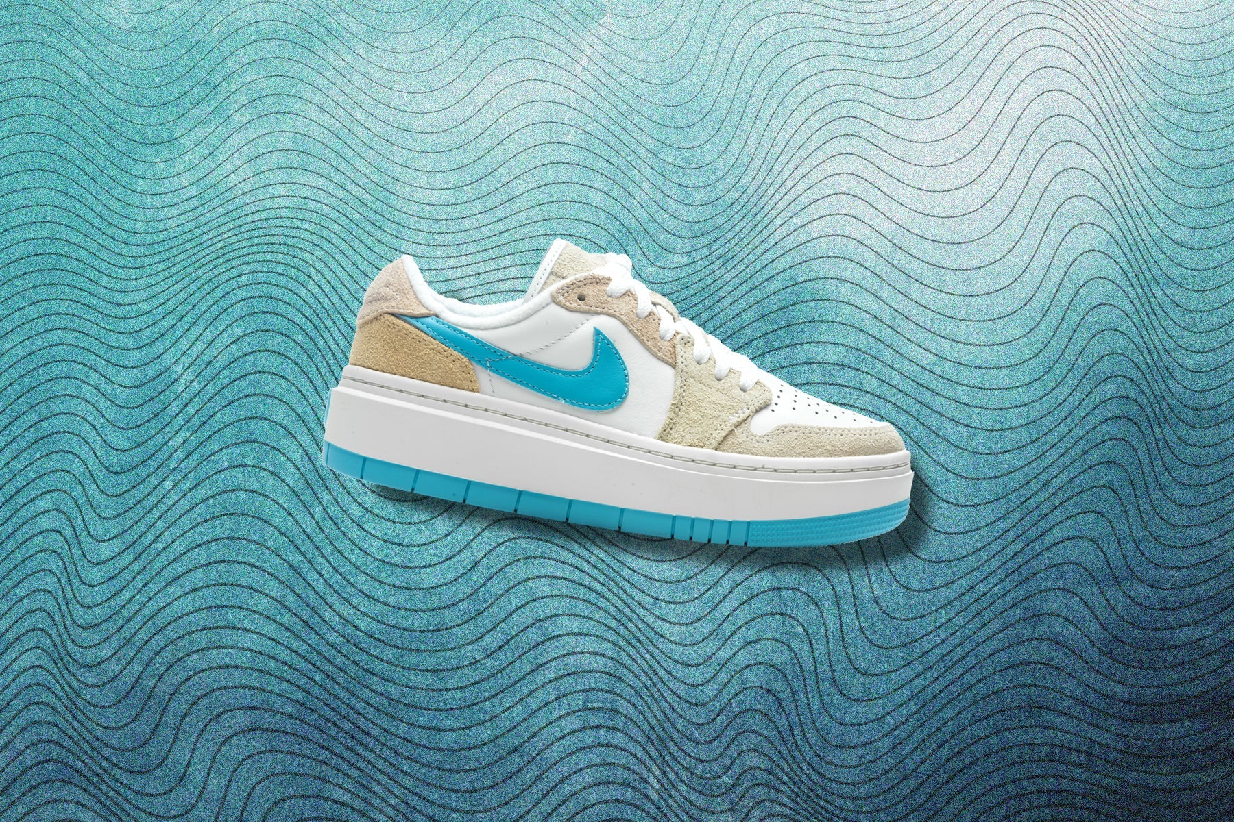 Womens Air Jordan 1 Elevate Low Salt Lake City White Baltic Blue Oil Green