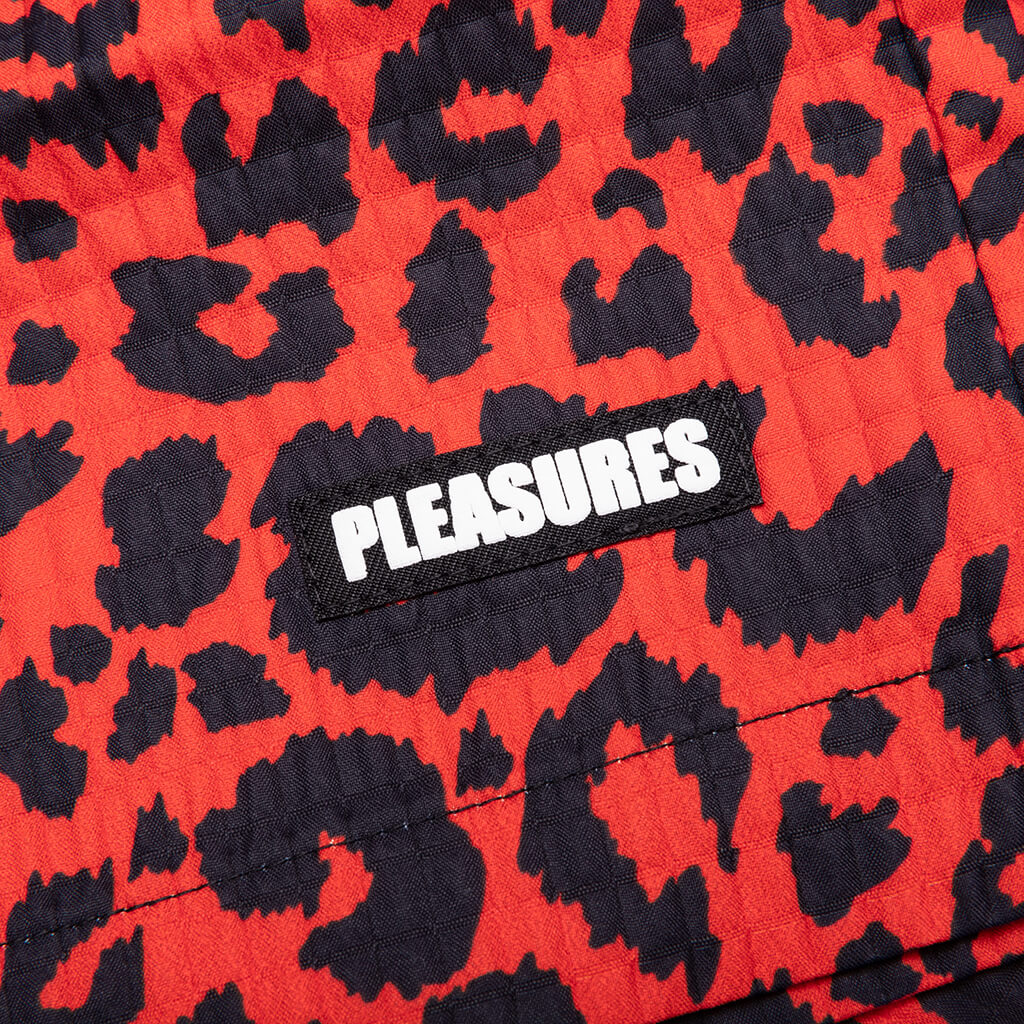 Leopard Active Shorts Red