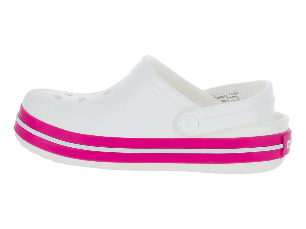 Crocs Crocband Clog Blanco y Rosa para Niña