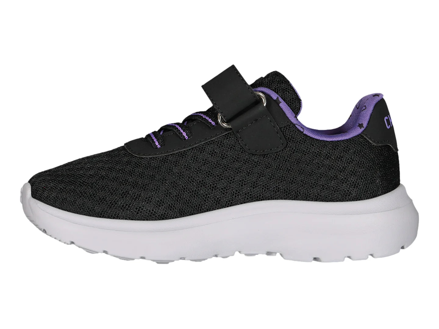 Tenis Charly Road Casual Negro y Morado para Niña